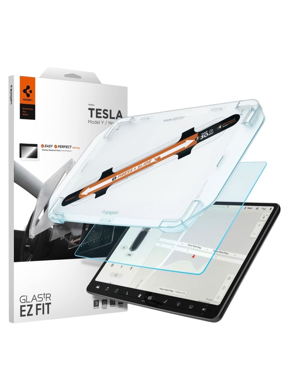 Spigen Clear Screen Protector for Tesla Model Y / Model 3